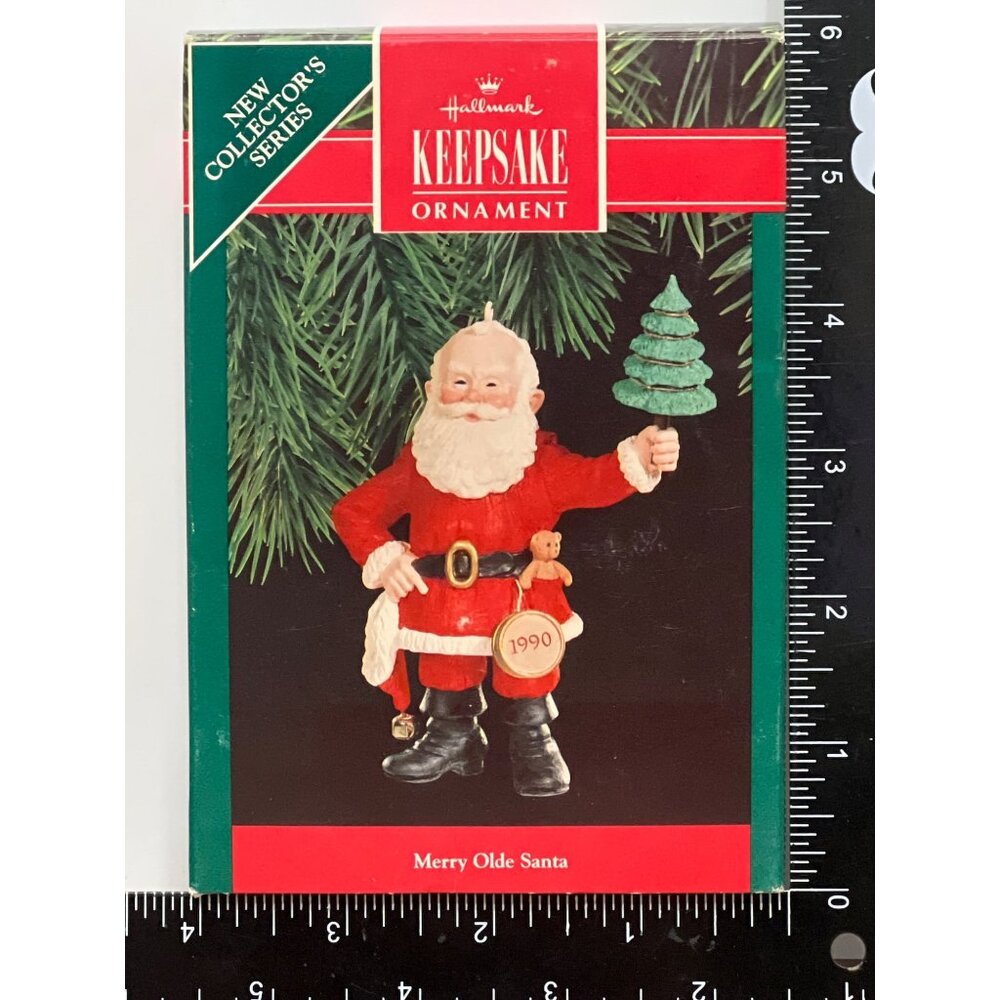 1990 HALLMARK KEEPSAKE ORNAMENT QX473-6 MERRY OLDE SANTA COLLECTOR SERIES